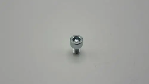 Remeha Rohr-Clip, metallisch, sechskantiger Kopf für Schraubwerkzeuge, mit Gewinde, auf hellgrauem Untergrund positioniert.